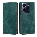 For Infinix Note 30 5G RFID Anti-theft Brush Magnetic Leather Phone Case(Green)