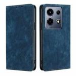 For Infinix Note 30 VIP 5G RFID Anti-theft Brush Magnetic Leather Phone Case(Blue)