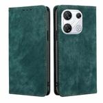 For For Infinix GT 10 Pro 5G RFID Anti-theft Brush Magnetic Leather Phone Case(Green)