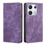 For For Infinix GT 10 Pro 5G RFID Anti-theft Brush Magnetic Leather Phone Case(Purple)