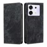 For Infinix Zero 30 5G RFID Anti-theft Brush Magnetic Leather Phone Case(Black)