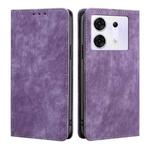 For Infinix Zero 30 5G RFID Anti-theft Brush Magnetic Leather Phone Case(Purple)