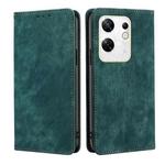 For Infinix Zero 30 4G RFID Anti-theft Brush Magnetic Leather Phone Case(Green)