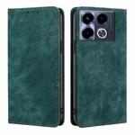 For Infinix Note 40 4G RFID Anti-theft Brush Magnetic Leather Phone Case(Green)