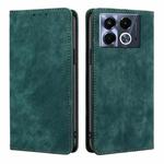 For Infinix Note 40 5G RFID Anti-theft Brush Magnetic Leather Phone Case(Green)