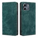 For Infinix Hot 50i RFID Anti-theft Brush Magnetic Leather Phone Case(Green)