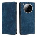 For Infinix Zero 40 4G RFID Anti-theft Brush Magnetic Leather Phone Case(Blue)