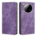 For Infinix Zero 40 4G RFID Anti-theft Brush Magnetic Leather Phone Case(Purple)