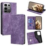 For Infinix Note 50 4G RFID Anti-theft Brush Magnetic Leather Phone Case(Purple)