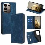 For Infinix Note 50 Pro+ 5G RFID Anti-theft Brush Magnetic Leather Phone Case(Blue)