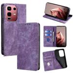 For Infinix Note 50s 5G RFID Anti-theft Brush Magnetic Leather Phone Case(Purple)