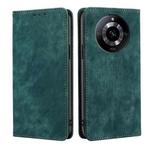 For Realme 11 5G RFID Anti-theft Brush Magnetic Leather Phone Case(Green)