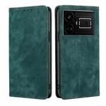 For Realme GT5 / GT5 240W RFID Anti-theft Brush Magnetic Leather Phone Case(Green)