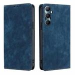 For Realme C65 4G RFID Anti-theft Brush Magnetic Leather Phone Case(Blue)