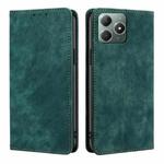 For Realme C61 4G RFID Anti-theft Brush Magnetic Leather Phone Case(Green)