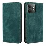 For Realme GT Neo6 SE RFID Anti-theft Brush Magnetic Leather Phone Case(Green)