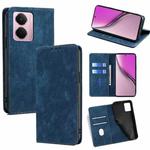 For Realme P3 Pro 5G Global RFID Anti-theft Brush Magnetic Leather Phone Case(Blue)