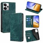 For Realme 14 5G Global RFID Anti-theft Brush Magnetic Leather Phone Case(Green)