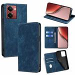 For Realme P3 Ultra 5G RFID Anti-theft Brush Magnetic Leather Phone Case(Blue)