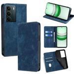 For Realme C71 4G RFID Anti-theft Brush Magnetic Leather Phone Case(Blue)