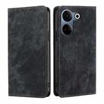 For Tecno Camon 20 Pro 4G RFID Anti-theft Brush Magnetic Leather Phone Case(Black)