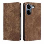 For Tecno Camon 20 Pro 4G RFID Anti-theft Brush Magnetic Leather Phone Case(Brown)