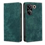 For Tecno Camon 20 Pro 5G RFID Anti-theft Brush Magnetic Leather Phone Case(Green)