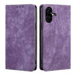For Tecno Pova Neo 3 RFID Anti-theft Brush Magnetic Leather Phone Case(Purple)