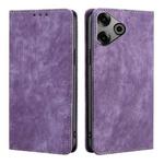 For Tecno Pova 6 Pro 5G RFID Anti-theft Brush Magnetic Leather Phone Case(Purple)