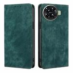 For Tecno Spark 20 Pro+ 4G RFID Anti-theft Brush Magnetic Leather Phone Case(Green)