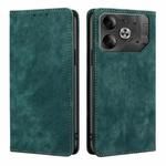 For Tecno Pova 6 5G RFID Anti-theft Brush Magnetic Leather Phone Case(Green)