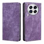 For Tecno Camon 30 Premier 5G RFID Anti-theft Brush Magnetic Leather Phone Case(Purple)