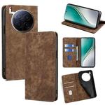 For Tecno Camon 40 Premier 5G RFID Anti-theft Brush Magnetic Leather Phone Case(Brown)