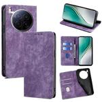 For Tecno Camon 40 Premier 5G RFID Anti-theft Brush Magnetic Leather Phone Case(Purple)