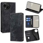 For Sharp Aquos R10 RFID Anti-theft Brush Magnetic Leather Phone Case(Black)