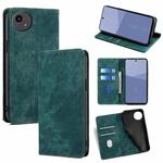 For Sharp Aqous wish5 RFID Anti-theft Brush Magnetic Leather Phone Case(Green)