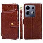 For Infinix Note 30 VIP 5G Zipper Bag Leather Phone Case(Brown)
