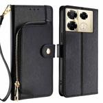 For Infinix Note 40 Pro 4G Zipper Bag Leather Phone Case(Black)