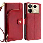 For Infinix Note 40 Pro 4G Zipper Bag Leather Phone Case(Red)