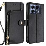 For Infinix Note 40 5G Zipper Bag Leather Phone Case(Black)