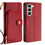 For Infinix Hot 50 5G Zipper Bag Leather Phone Case(Red)