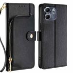 For Infinix Hot 50i 4G Zipper Bag Leather Phone Case(Black)