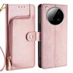 For Infinix Zero 40 4G Zipper Bag Leather Phone Case(Rose Gold)