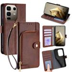 For Infinix Note 50 Pro+ 5G Zipper Bag Leather Phone Case(Brown)