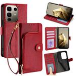 For Infinix Note 50 Pro+ 5G Zipper Bag Leather Phone Case(Red)