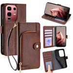 For Infinix Note 50s 5G Zipper Bag Leather Phone Case(Brown)