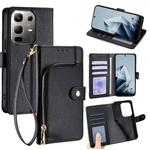 For Infinix Note 50x 5G Zipper Bag Leather Phone Case(Black)