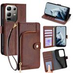 For Infinix Note 50x 5G Zipper Bag Leather Phone Case(Brown)