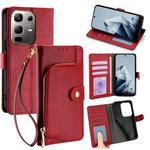 For Infinix Note 50x 5G Zipper Bag Leather Phone Case(Red)