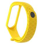 For Xiaomi 3 / 4 Strap Diamond Texture Silicone Watch Band, Belt Length：23cm(Yellow)